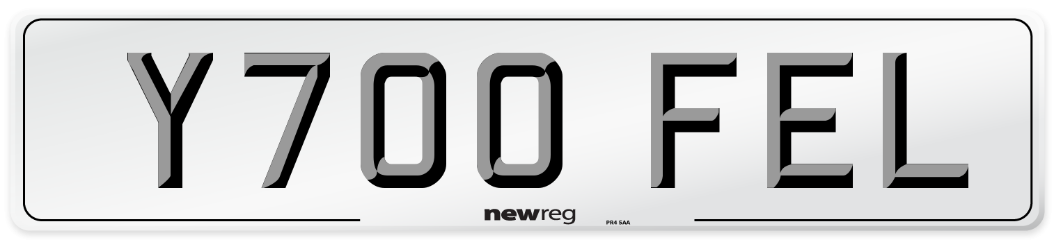 Y700 FEL Number Plate from New Reg